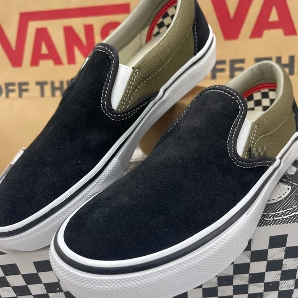 Vans Men’s Skate Slip-OnBlack Olive Sneakers VN0A5FCAB1V